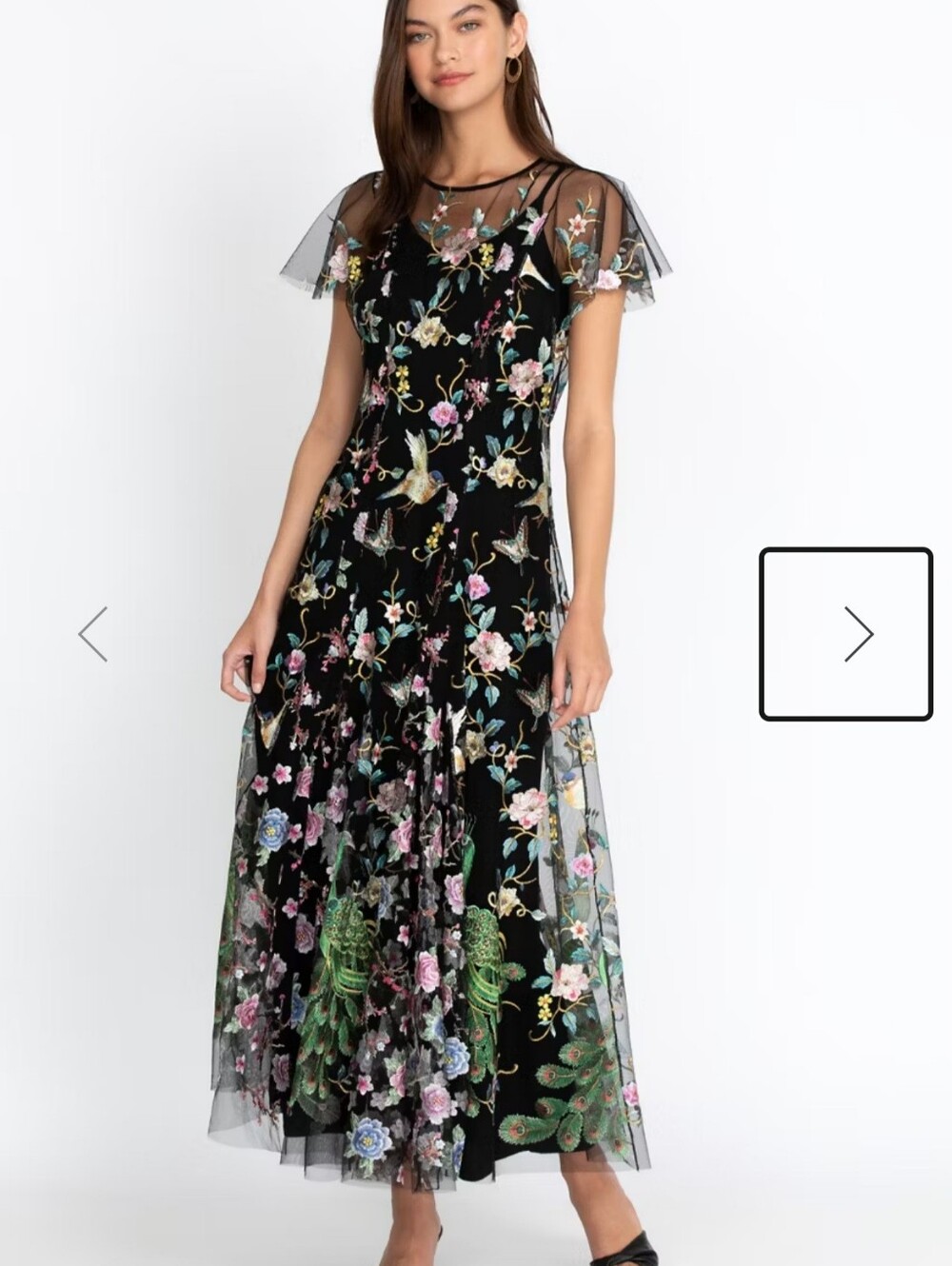 Johnny Was Peacock Mesh Dress Sz.XL New with Tag